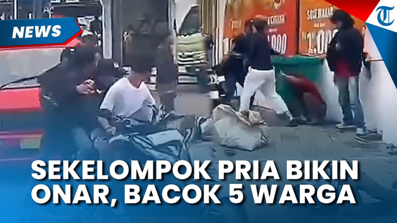 BIKIN ONAR! Sekelompok Pria Bermotor Bacok Warga dan Juru Parkir di Sukabumi