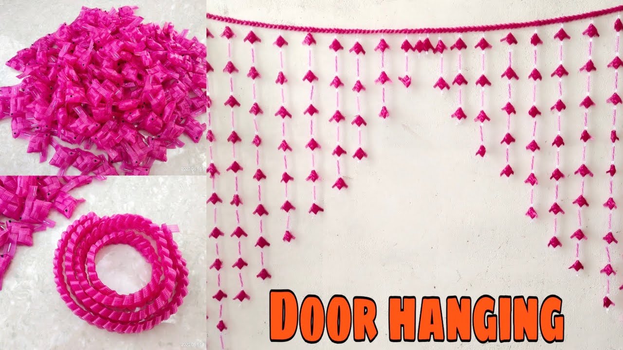 Door hanging using plastic wire!!