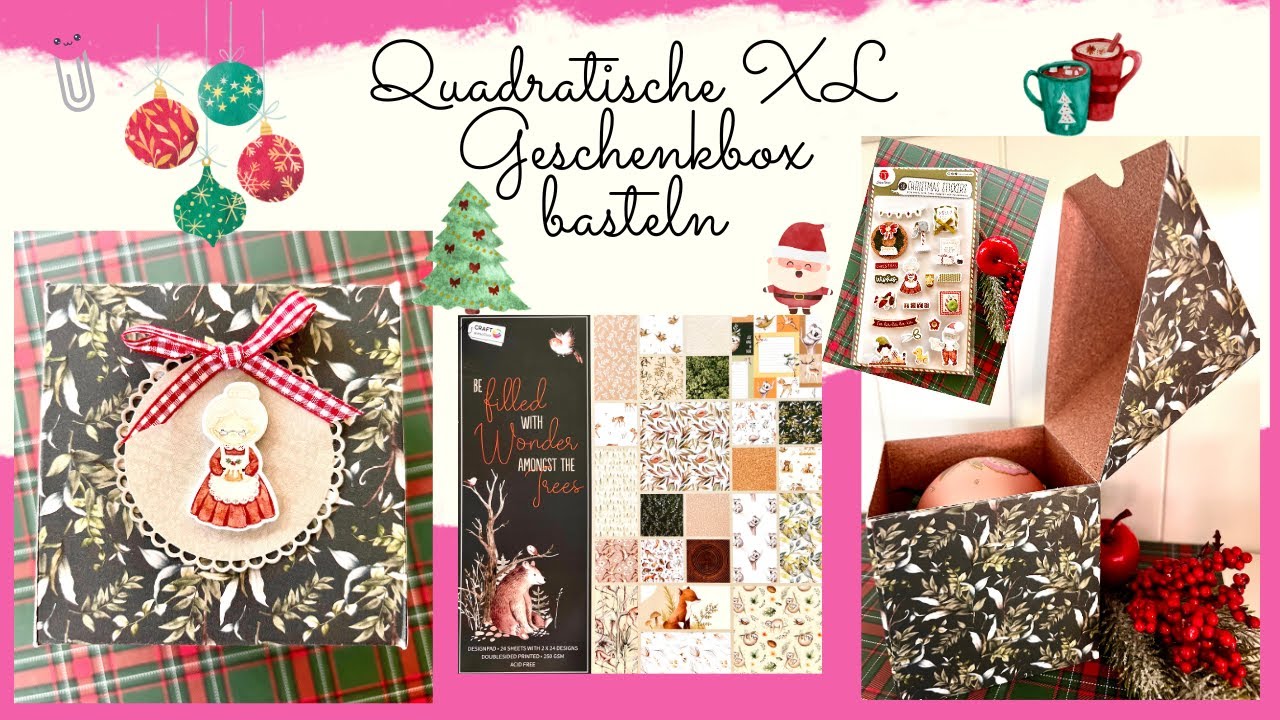 ☀️💞 Quadratische XL Geschenkbox basteln 🎀 I in cm I mit Papier von ACTION I Annilis Welt ☀️💞