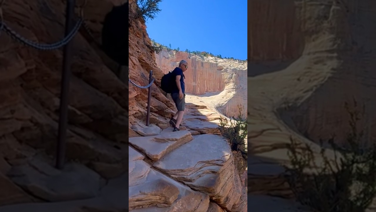 Hold onto those chains. It&rsquo;s a long way down. #hiking #nature #adventure #travel