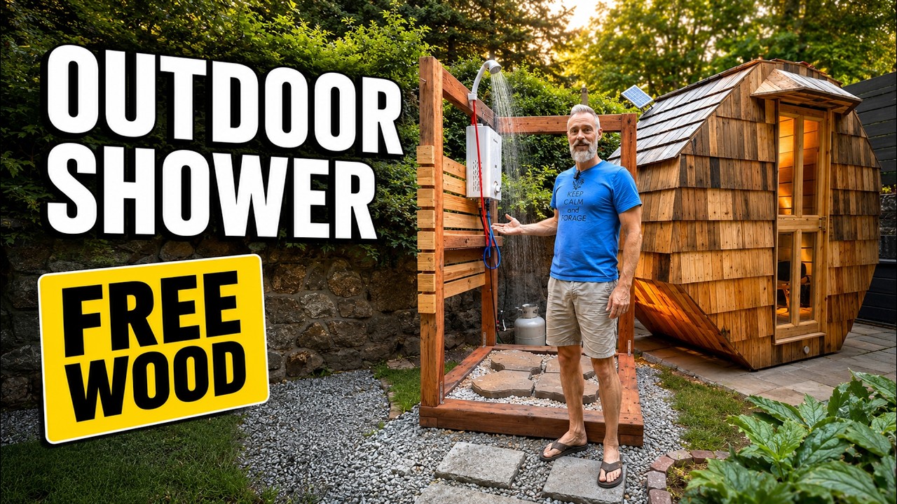I built an OUTDOOR Shower with FREE Lumber