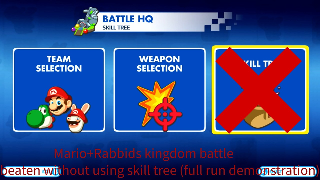 Mario+Rabbids kigdom battle beaten using without skill tree (full run demonstration)