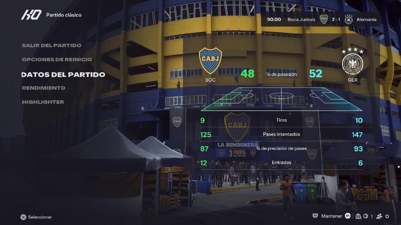 Boca Juniors vs Alemania - Máxima dificultad