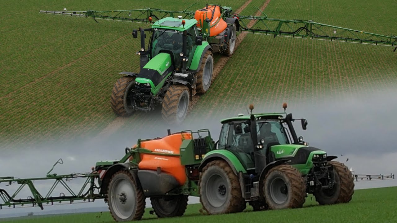 amazone UX 4200 spécial flambant neuf à l'azote dans la plaine marnaise ! DEUTZ-FAHR / AMAZONE