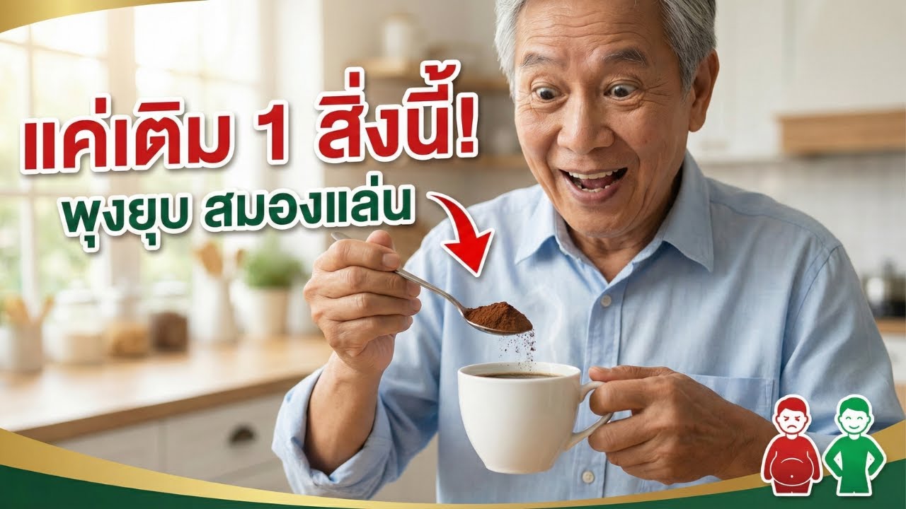 กาแฟแก้วเดิม แค่เพิ่ม 1 อย่าง สมองตื่น เผาผลาญไขมันพุ่งทันที | สุขภาพผู้สูงอายุ