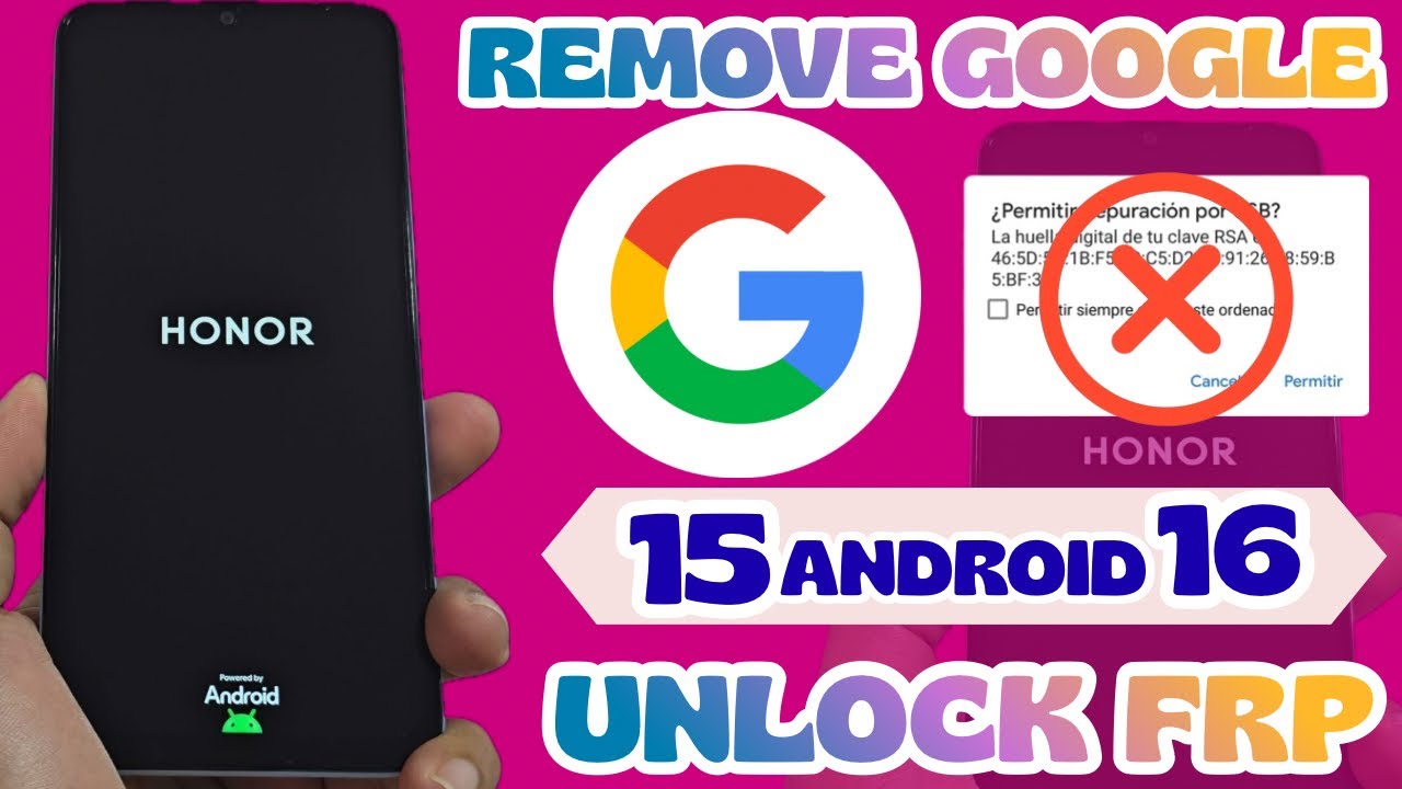 НОВЫЙ МЕТОД - Обход FRP для аккаунта Google Honor x5b Удаление аккаунта Google Android 16 - 15