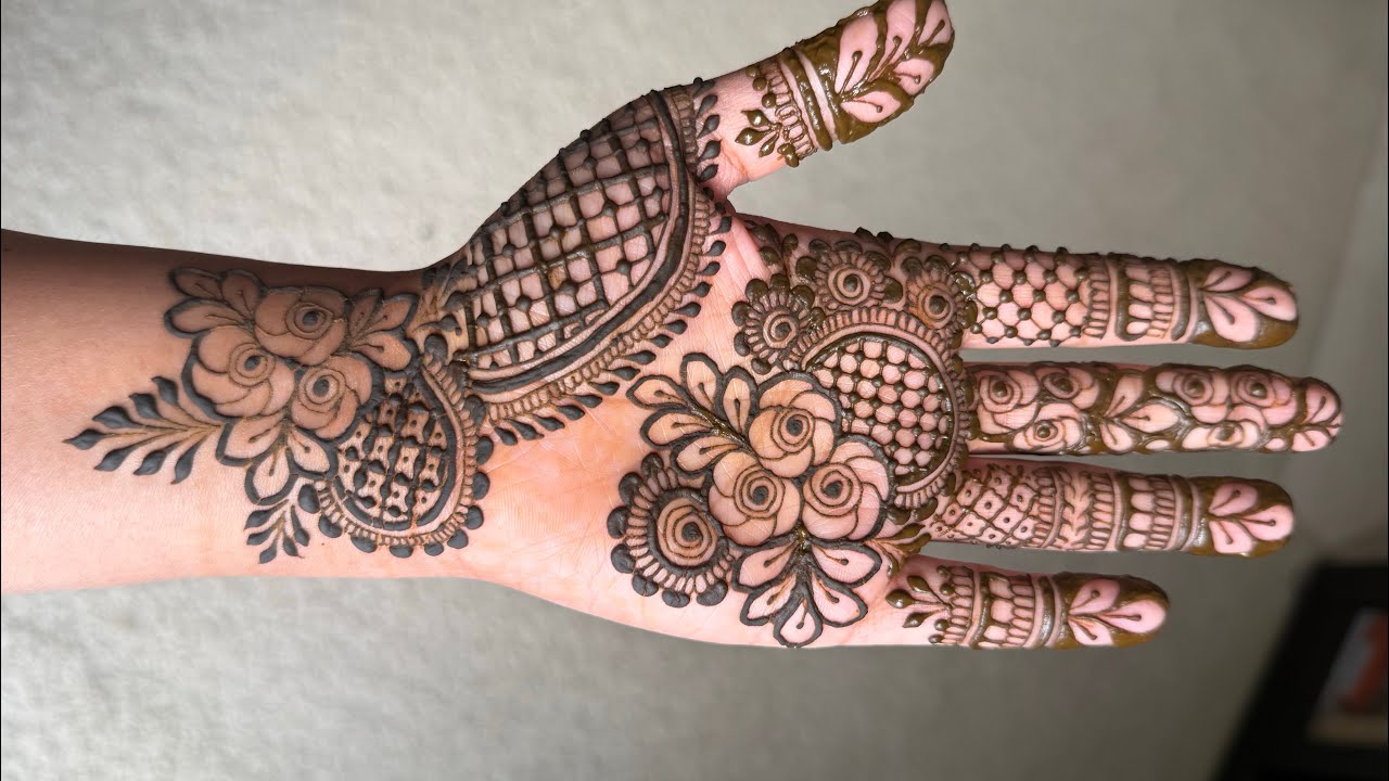 Intricate Front Hand Floral Henna Design 🌸 | Step by Step Tutorial | Elegant Floral Mehndi Design 🌿