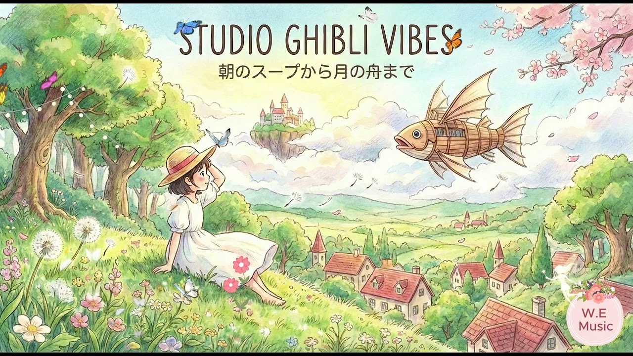Studio Ghibli Vibes 🌿 Relaxing Music for Study & Sleep | 朝のスープから月の舟まで 【原创吉卜力风】清晨的汤到月亮小船 🍃 治愈系学习/助眠音乐