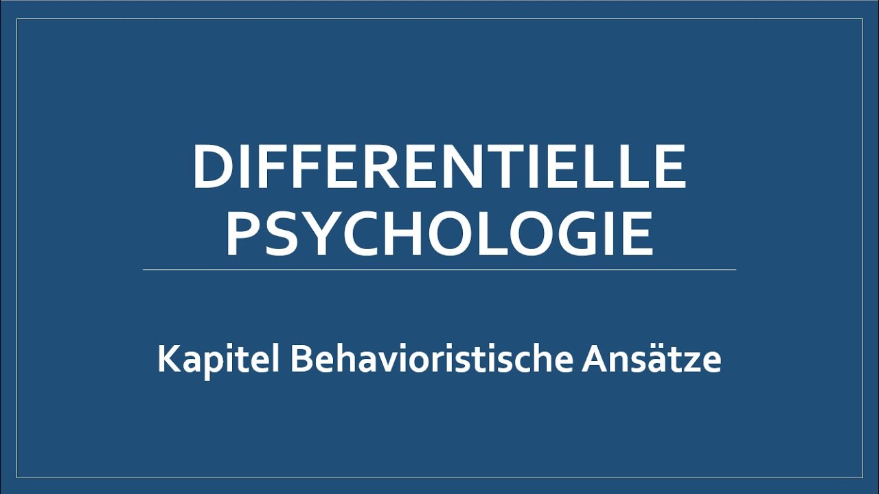 03 - Behavioristische Ans&auml;tze