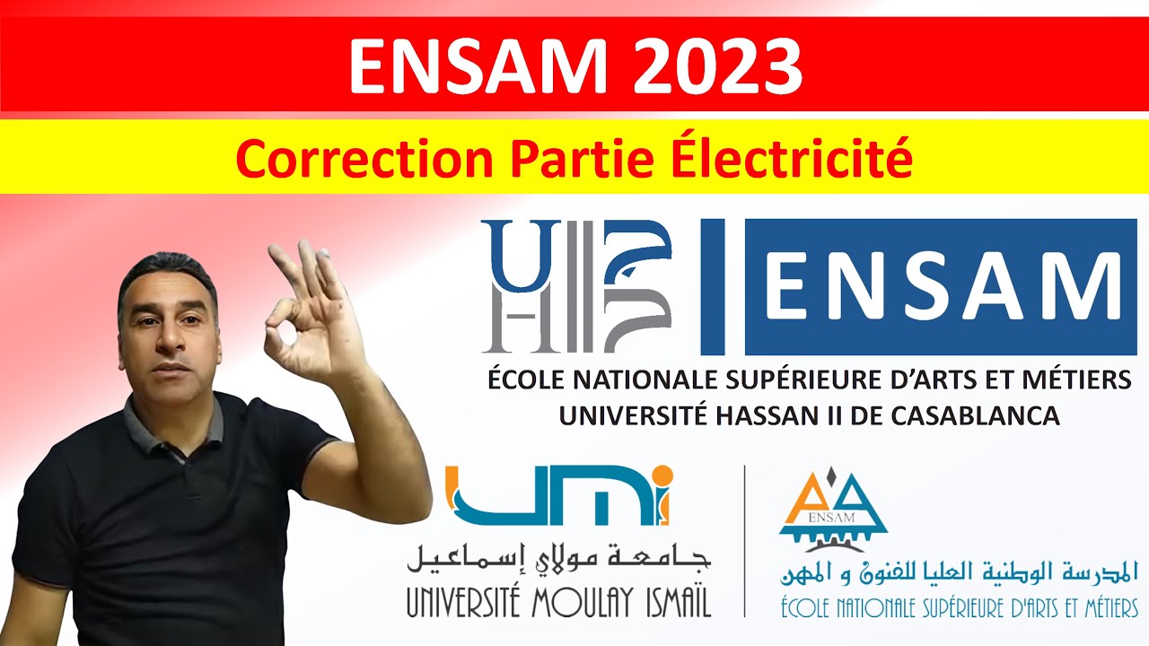 Correction de l'examen ENSAM 2023 – Partie Électricité