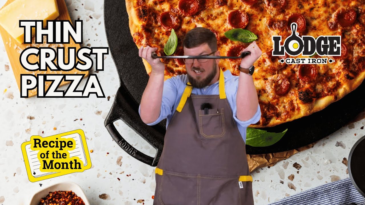 Chef Kris Makes Thin Crust Cast Iron Pizza | Lodge Cast Iron Recipe of the Month