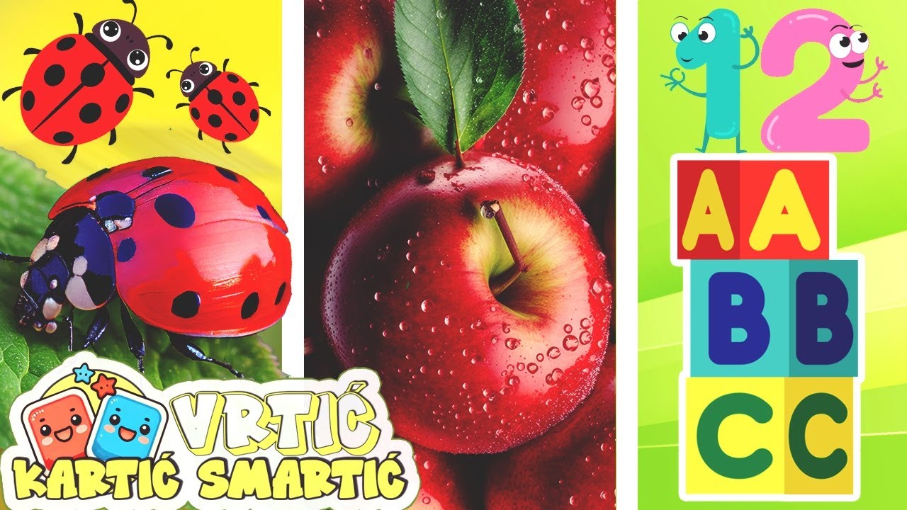 Učimo Mix (60 min): Učimo kukce, voće, životinje, abecedu i drugo 📚 Edukativni video za djecu