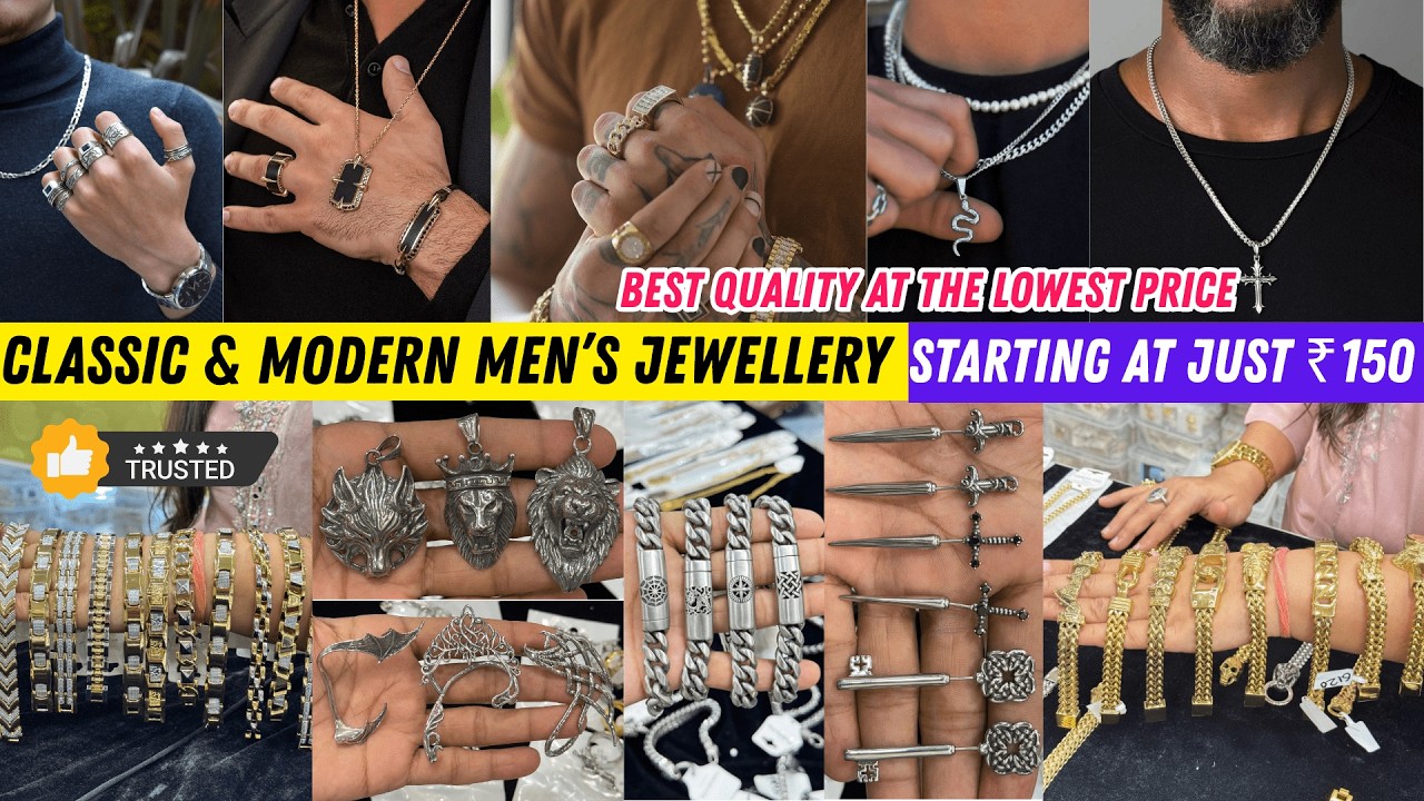 Luxury Men&rsquo;s Accessories 😎| Premium Bracelets, Chains & Rings for Every Style Only at ₹150