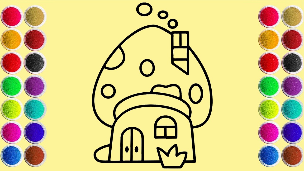 Sand painting of a cute house