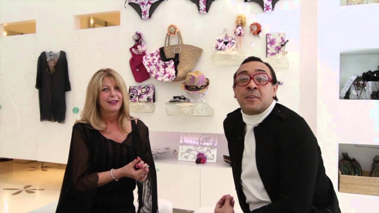 Influential Magazine Fashion Editor Leonardo D'Almagro with Liz Stevenson owner of Blue Glue Bikinis