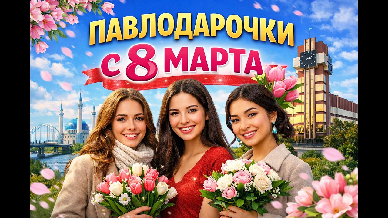 🌷Павлодарочки, с 8 Марта! 🌷Праздничный клип-поздравление.🌷