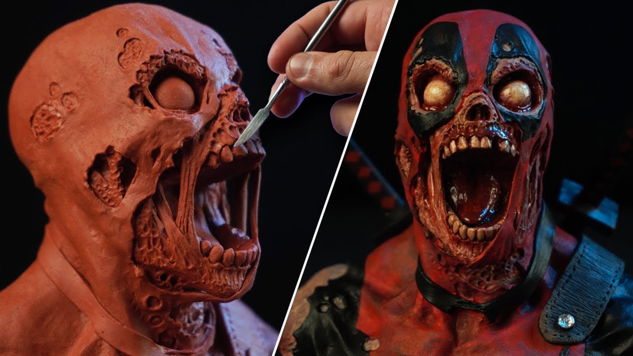 Sculpting DEADPOOL ZOMBIE | Marvel Zombies [ BUST ]
