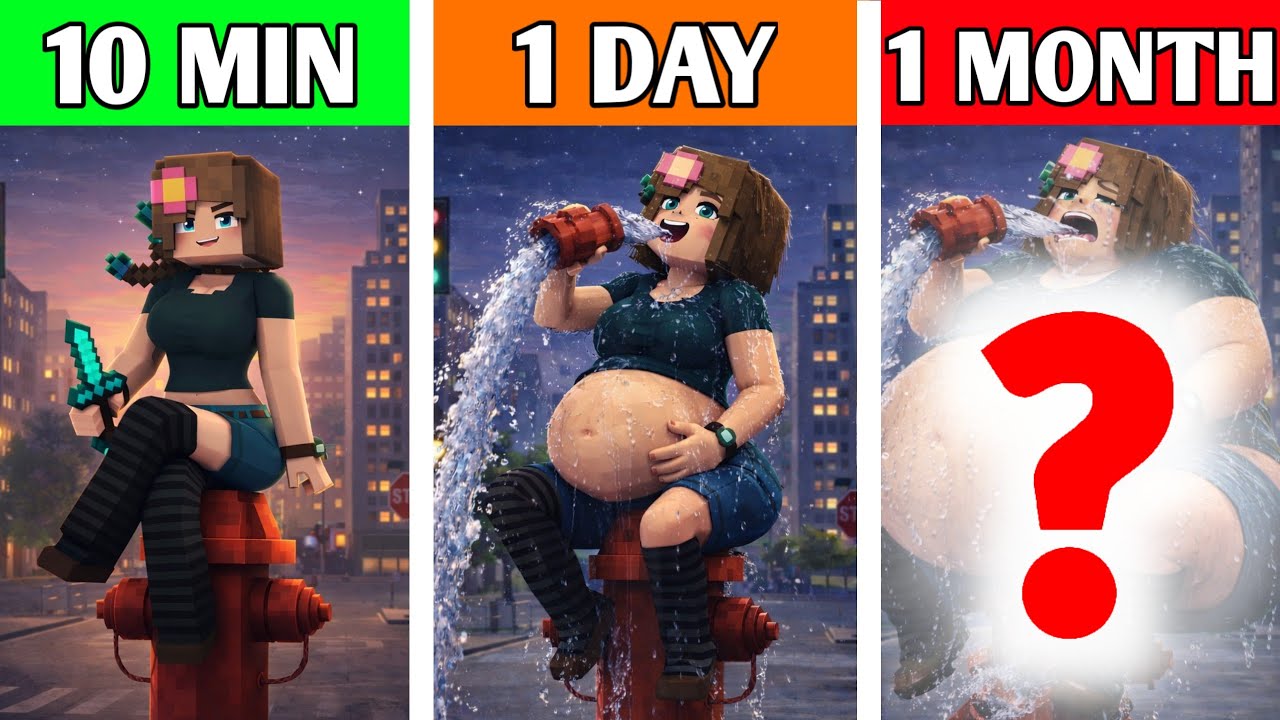 Minecraft Art BUT JENNY CONSUMING WATER