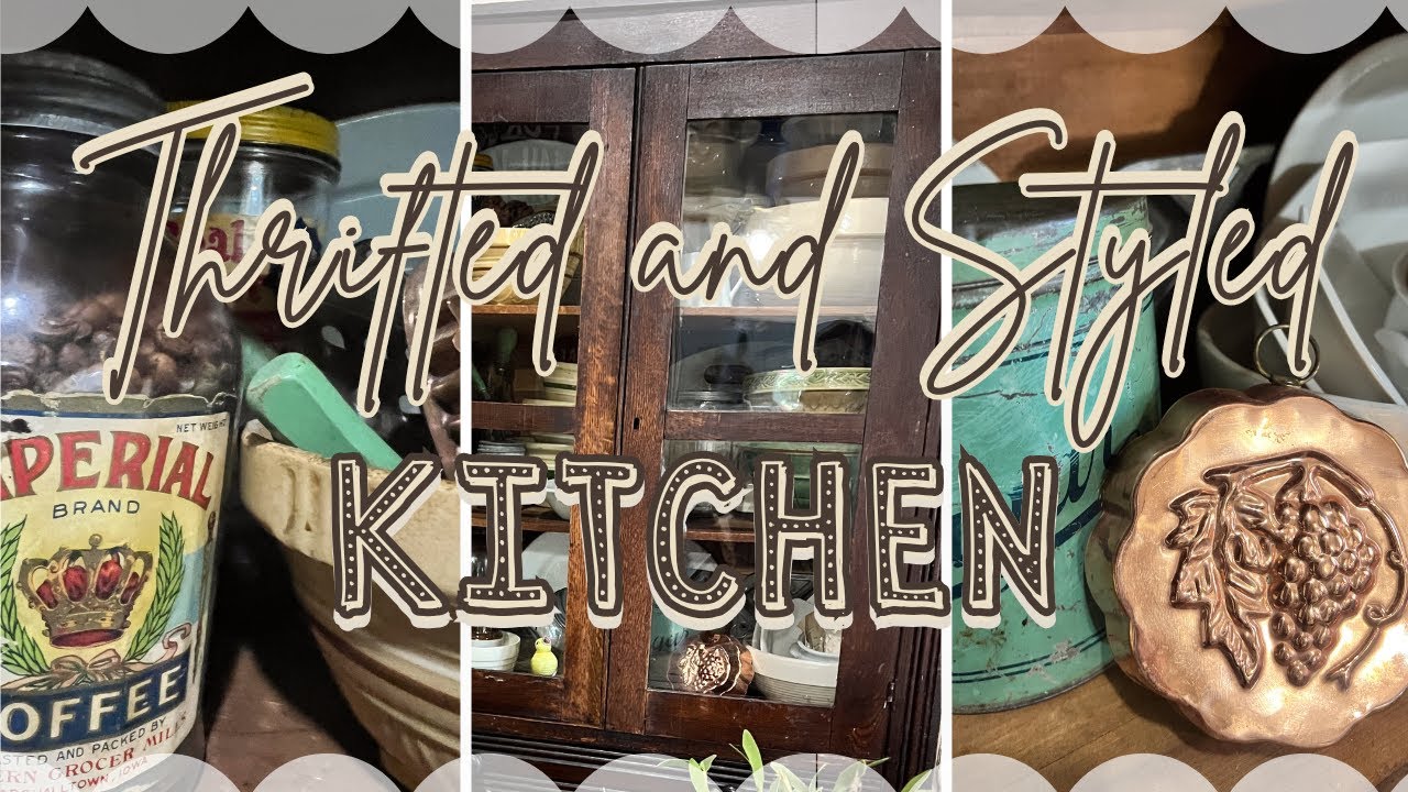 Thrifted and Styled Kitchen || NEW Kitchen Cabinet || Style Thrifted Finds with Me