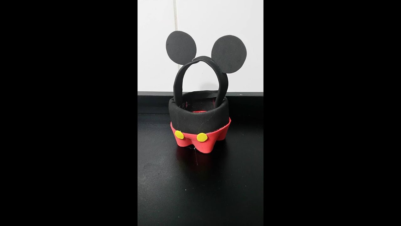 Como fazer lembrancinha do Mickey em eva e garrafa pet , sacolinha surpresa do Mickey em eva DIY