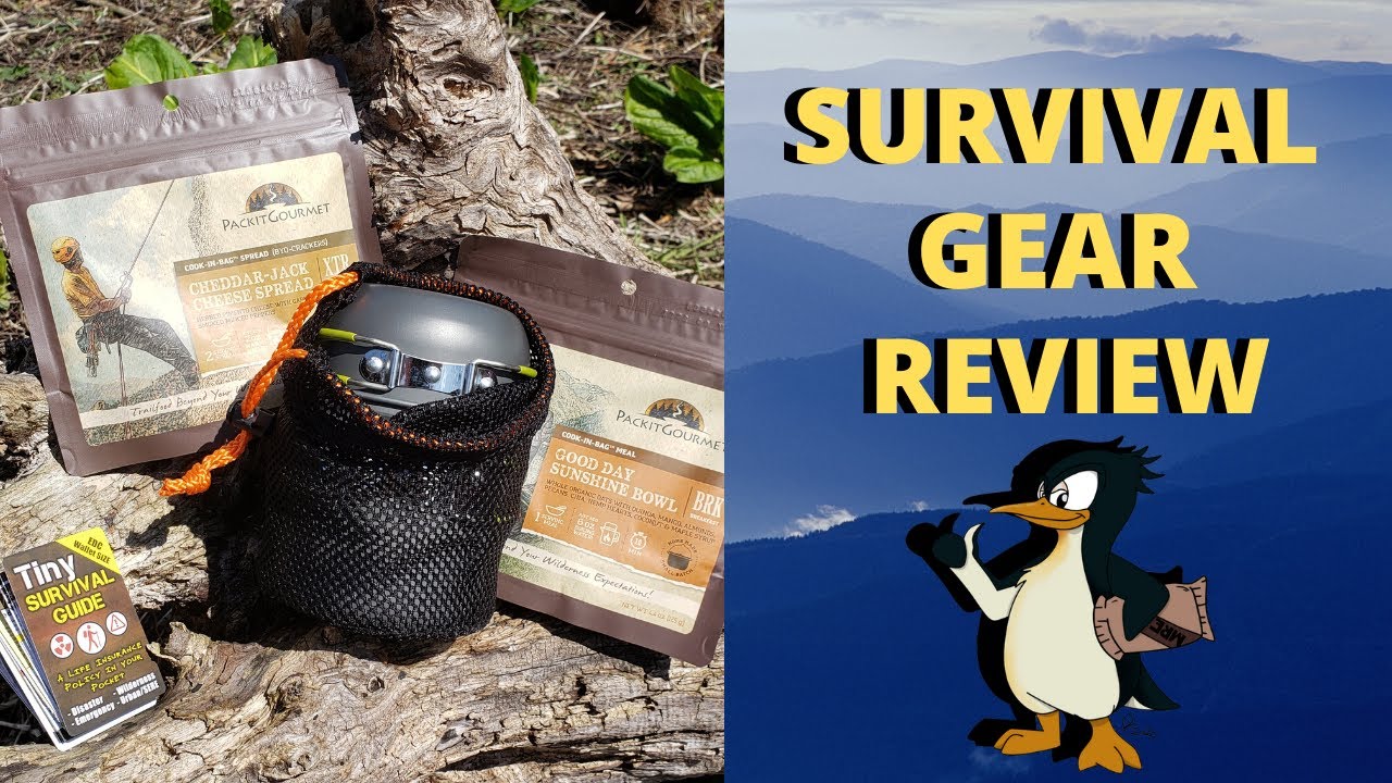 Bisgear Camping Stove, Tiny Survival Guide and Packit Gourmet.