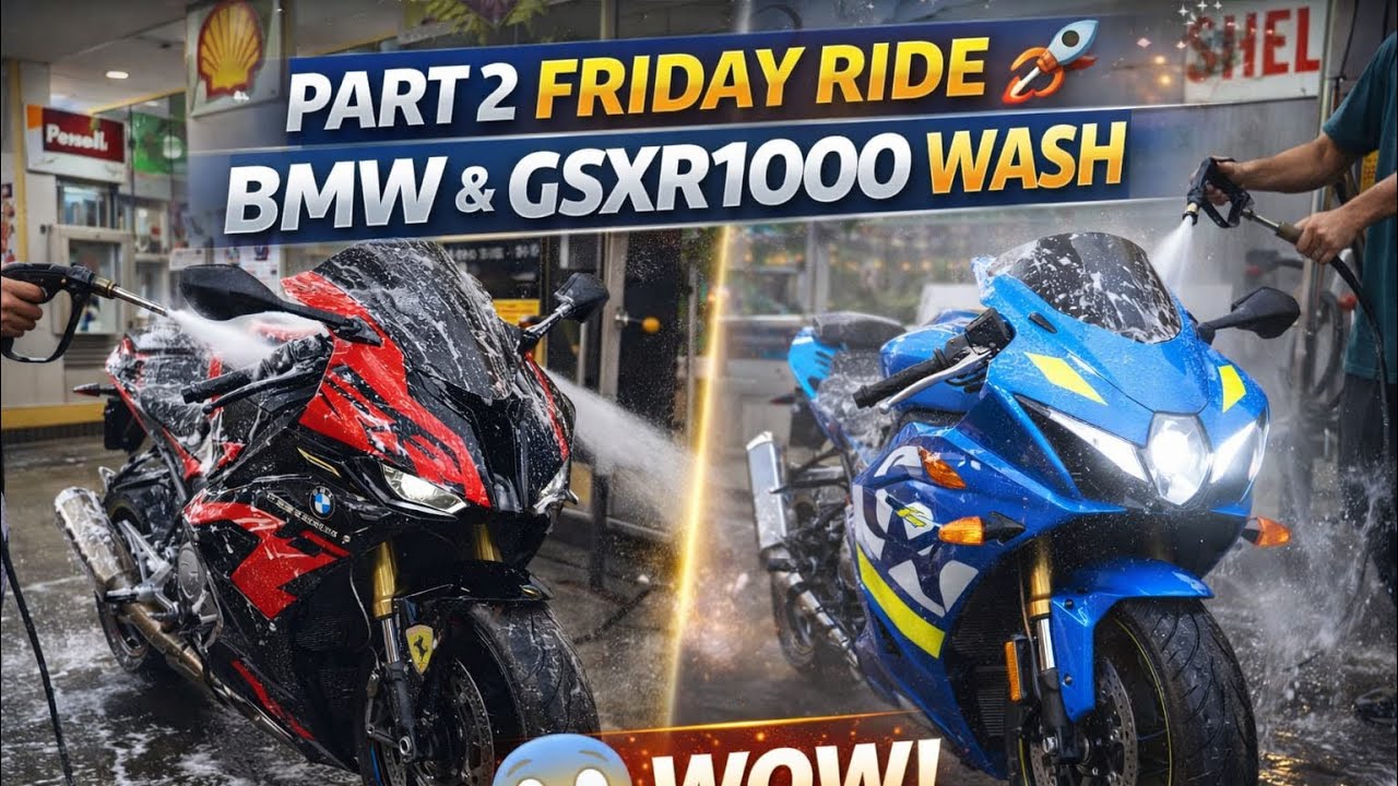 Friday superbiker Ride in Faisalabad | BMW & Gsxr1000 wash at shell Pump🇵🇰