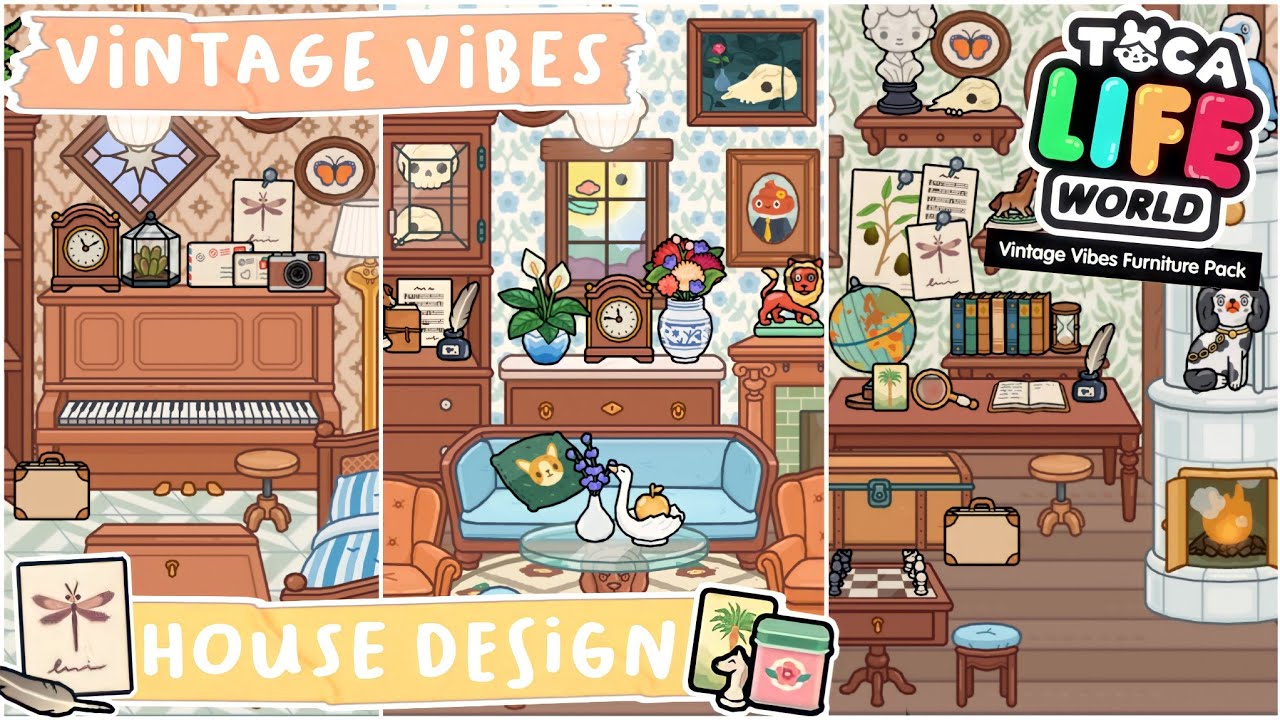 TOCA LIFE WORLD : NEW HOUSE DESIGN + VINTAGE VIBES FURNITURE PACK | TOCA BOCA UPDATE