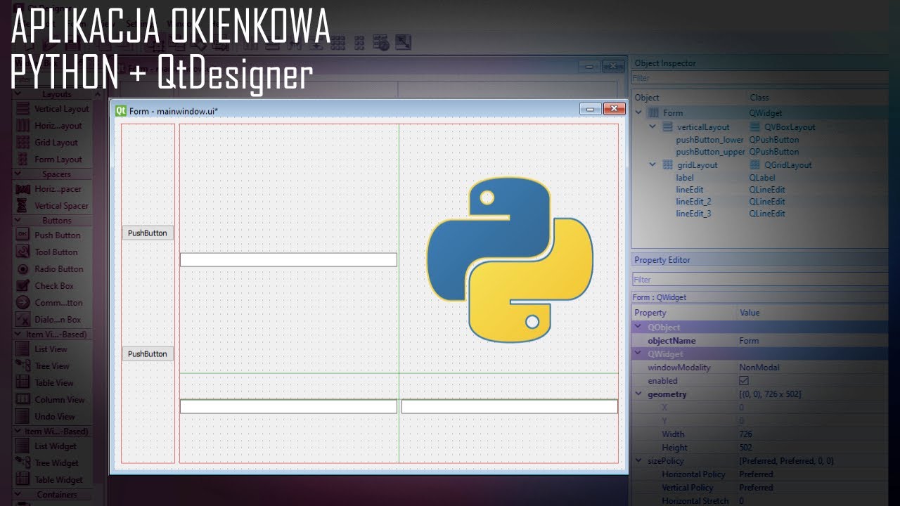 Aplikacja Okienkowa w Pythonie z QtDesignerem - Poradnik jak stworzyć interfejs graficzny GUI