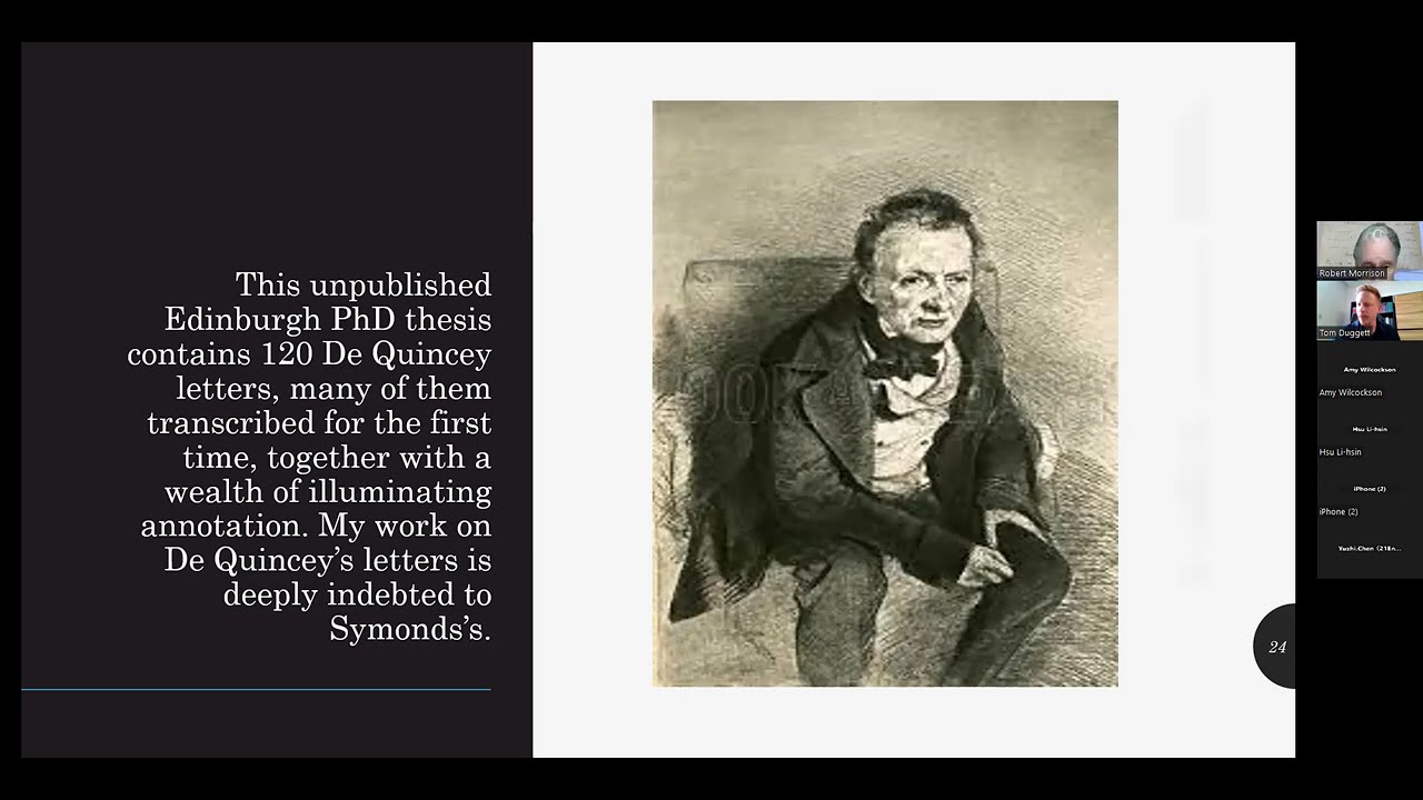 Romantic Horizons #12 - Robert Morrison on Editing the Letters of Thomas De Quincey
