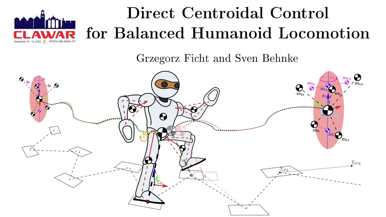 CLAWAR 2022: Direct Centroidal Controlfor Balanced Humanoid Locomotion