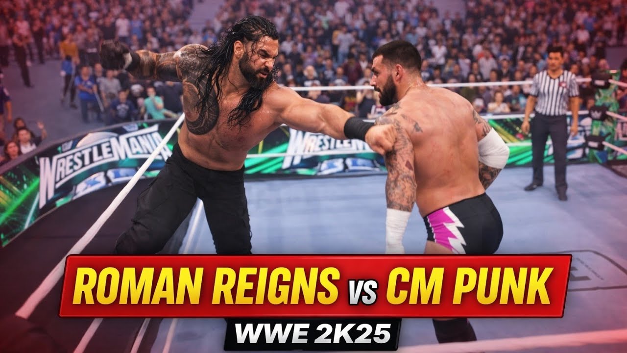 ROMAN REIGNS VS CM PUNK WWE 2K25 #trendinggames #pcgames #gaming #wwesuperstar #wwe 