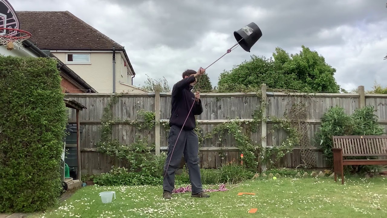Bucket of water on a rope  doing circular motion without water falling out