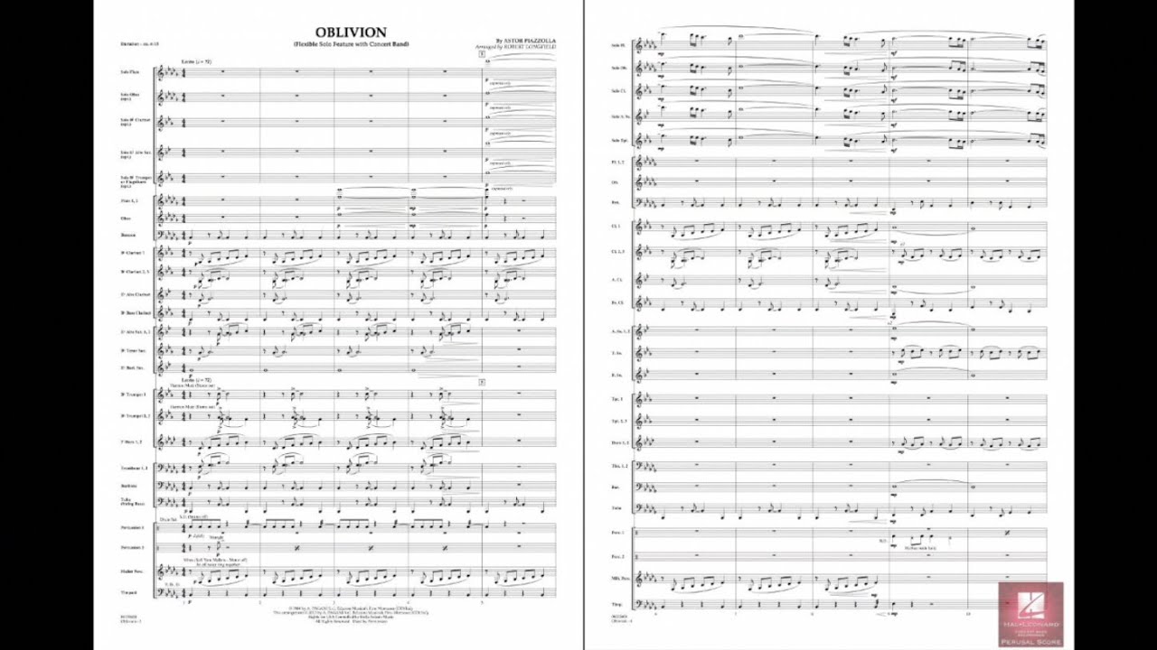 Oblivion by Astor Piazzolla/arr. Robert Longfield