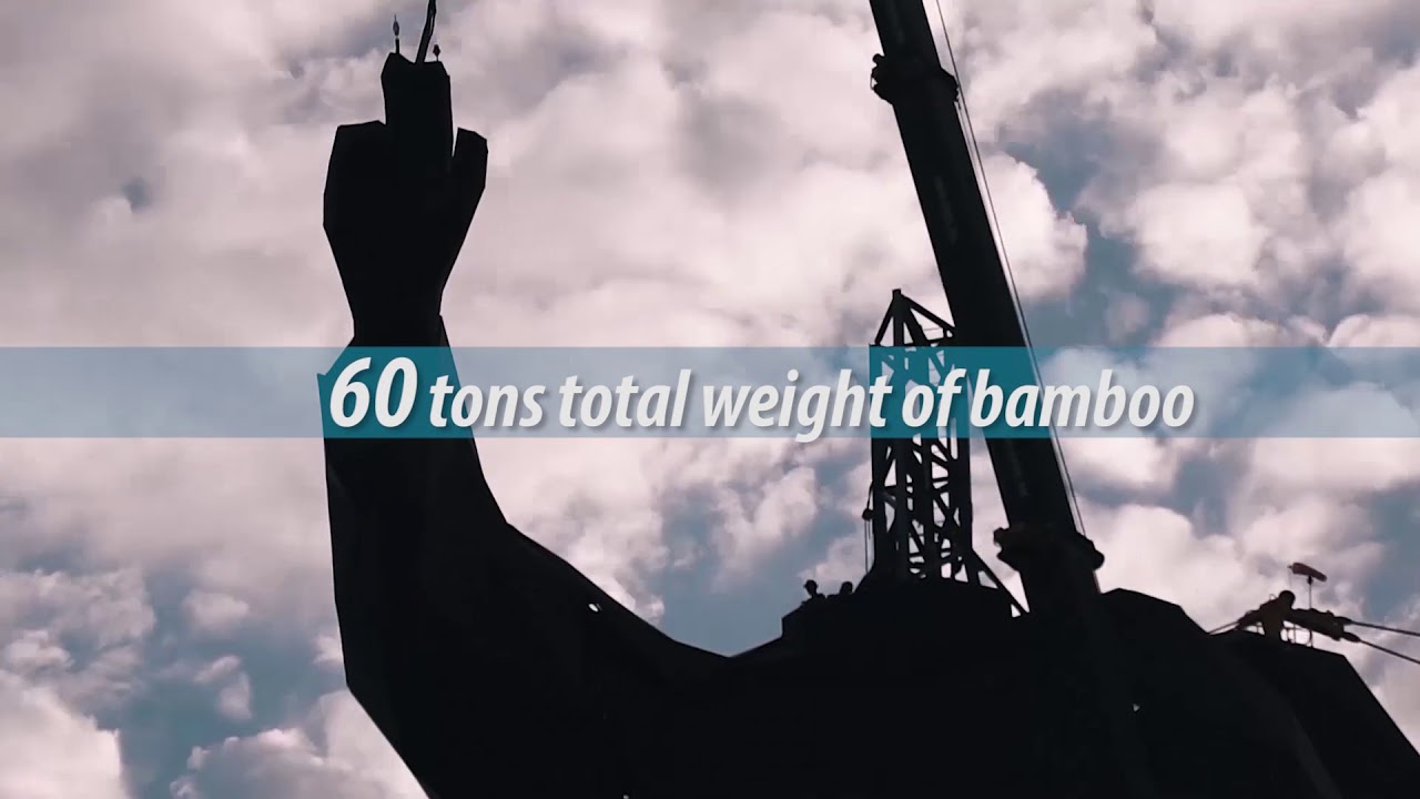 BAYAMBANG ATTEMPTS TO CLAIM THE TALLEST BAMBOO SCULTURE SUPPORTED