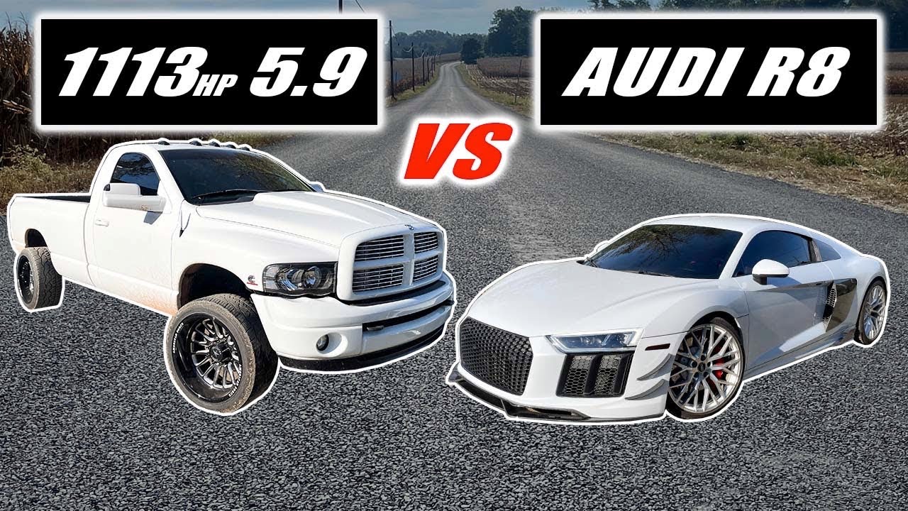1113HP ROWDY Cummins VS AWD Audi R8 V10!