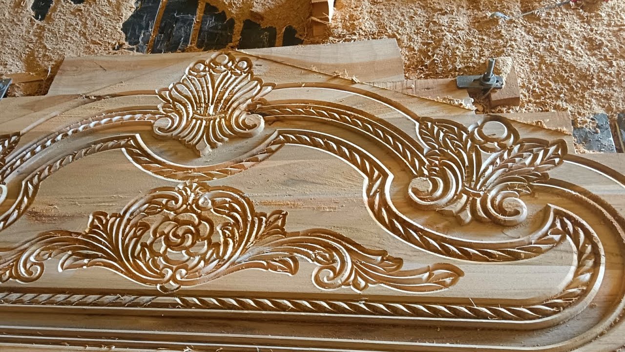 Mostly beautiful 2.5d bed design curving#viral#youtubeshorts#cnc#woodworking#wood 