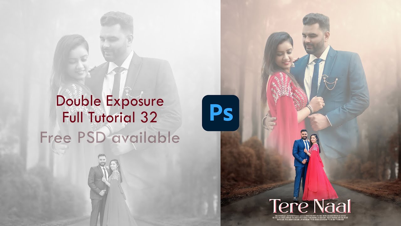 PreWedding Double Exposure Full Tutorial 33 | photoshop cc | aleditz