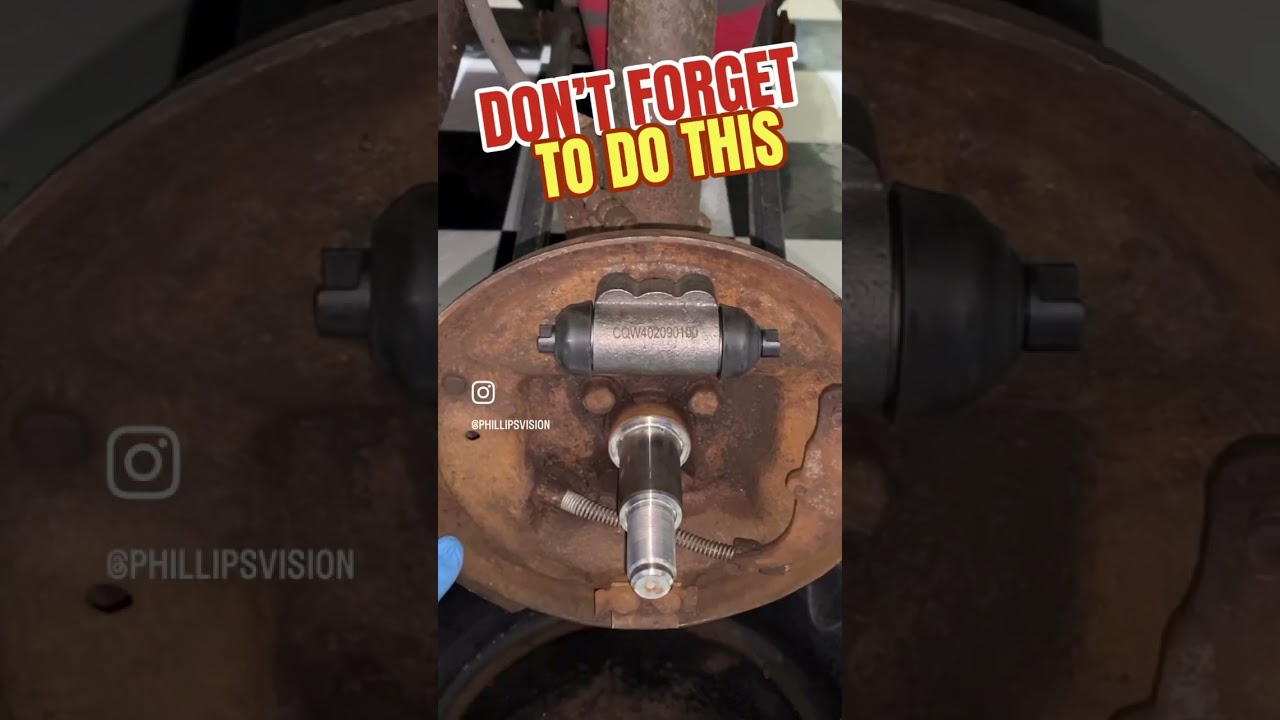 DON&rsquo;T FORGET TO DO THIS WHEN REPLACING DRUM BRAKES. #shorts #youtubeshorts