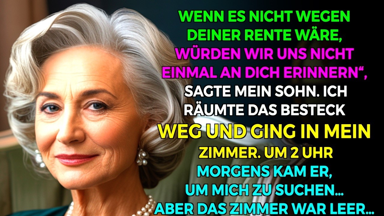 „Ohne deine Rente würde sich niemand an dich erinnern“, sagte mein Sohn. Aber in jener Nacht…