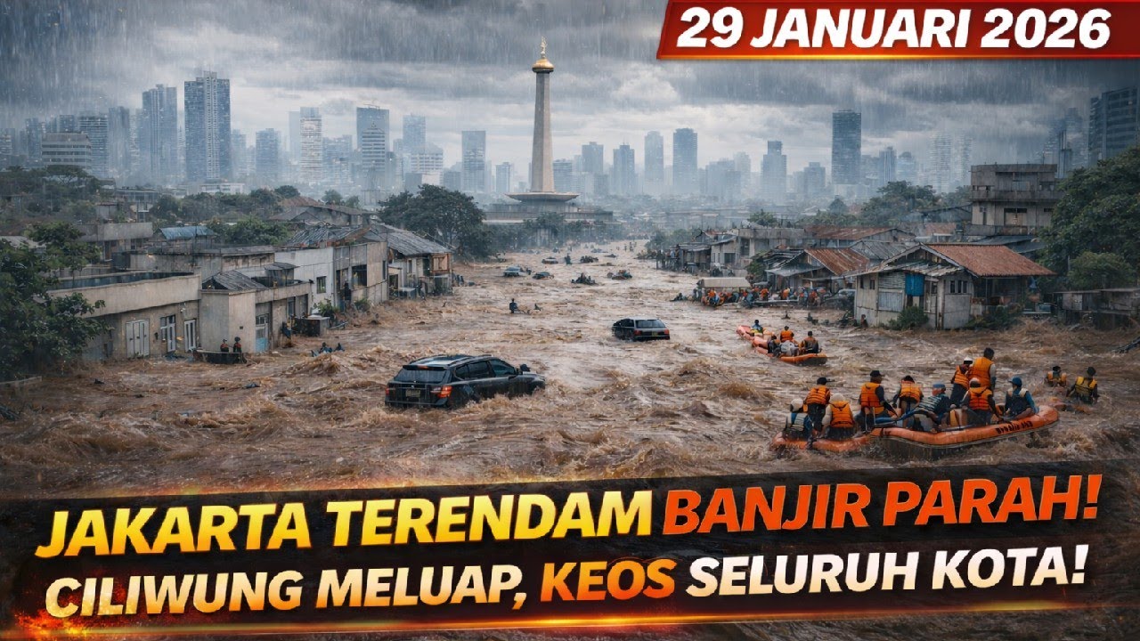 SEKARANG BANJIR ! JAKARTA KEMBALI LUMPUH‼️ CILIWUNG MELUAP, BIKIN WARGA PANIK RUMAH & MOBIL TERSAPU