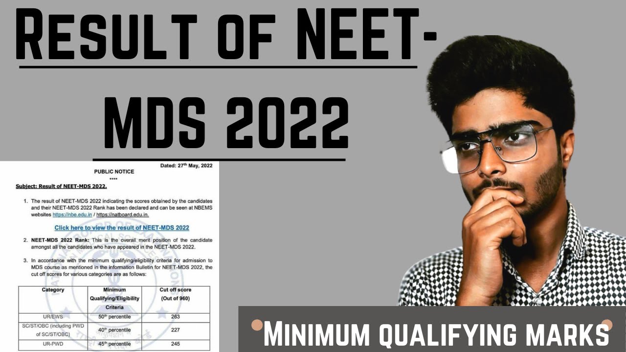 Result of NEET MDS 2022 || Minimum qualifying marks ||