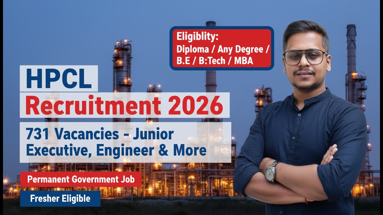 HPCL Officers Recruitment 2026 | Diploma/Any Degree/B.E/B.Tech/MBA | Permanent Job