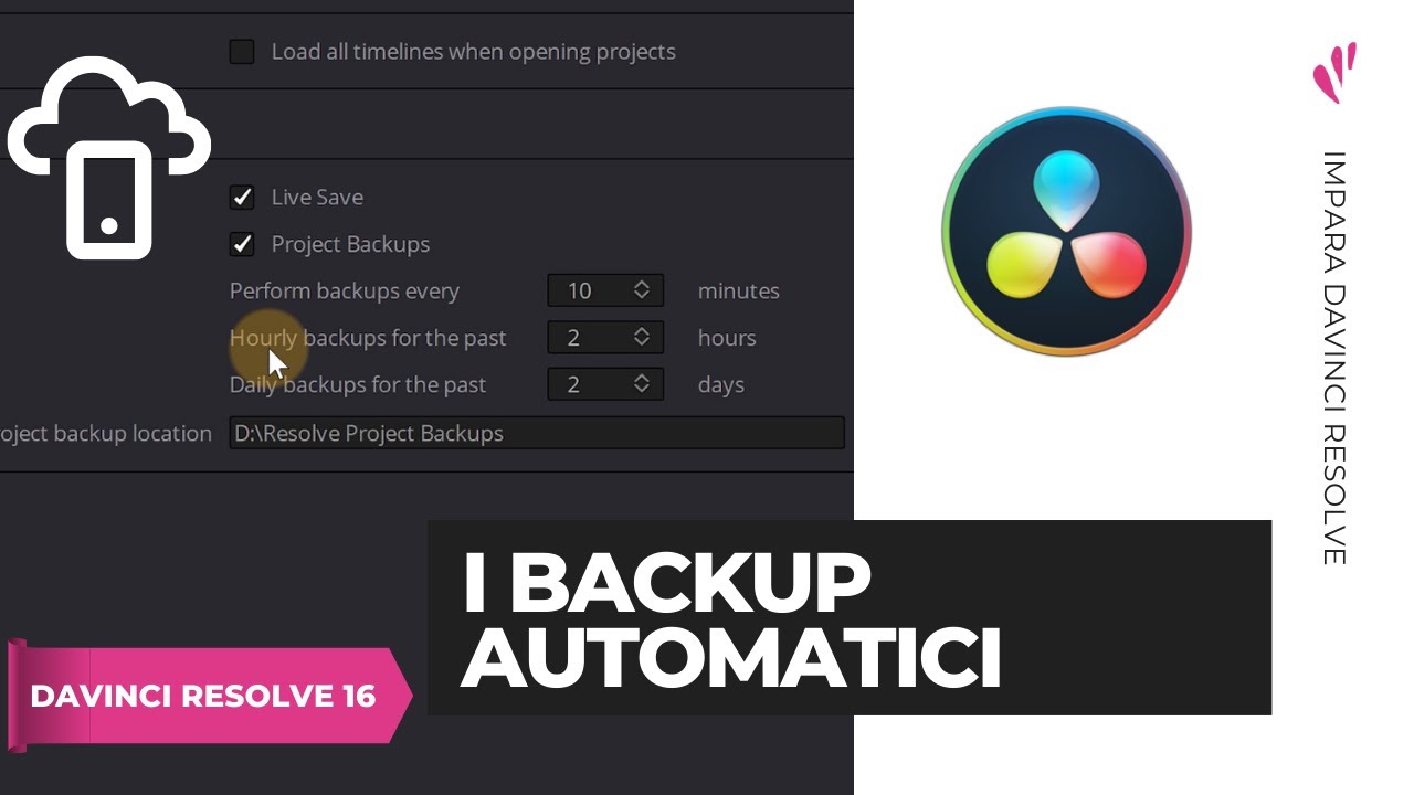 I BACKUP automatici | Davinci Resolve