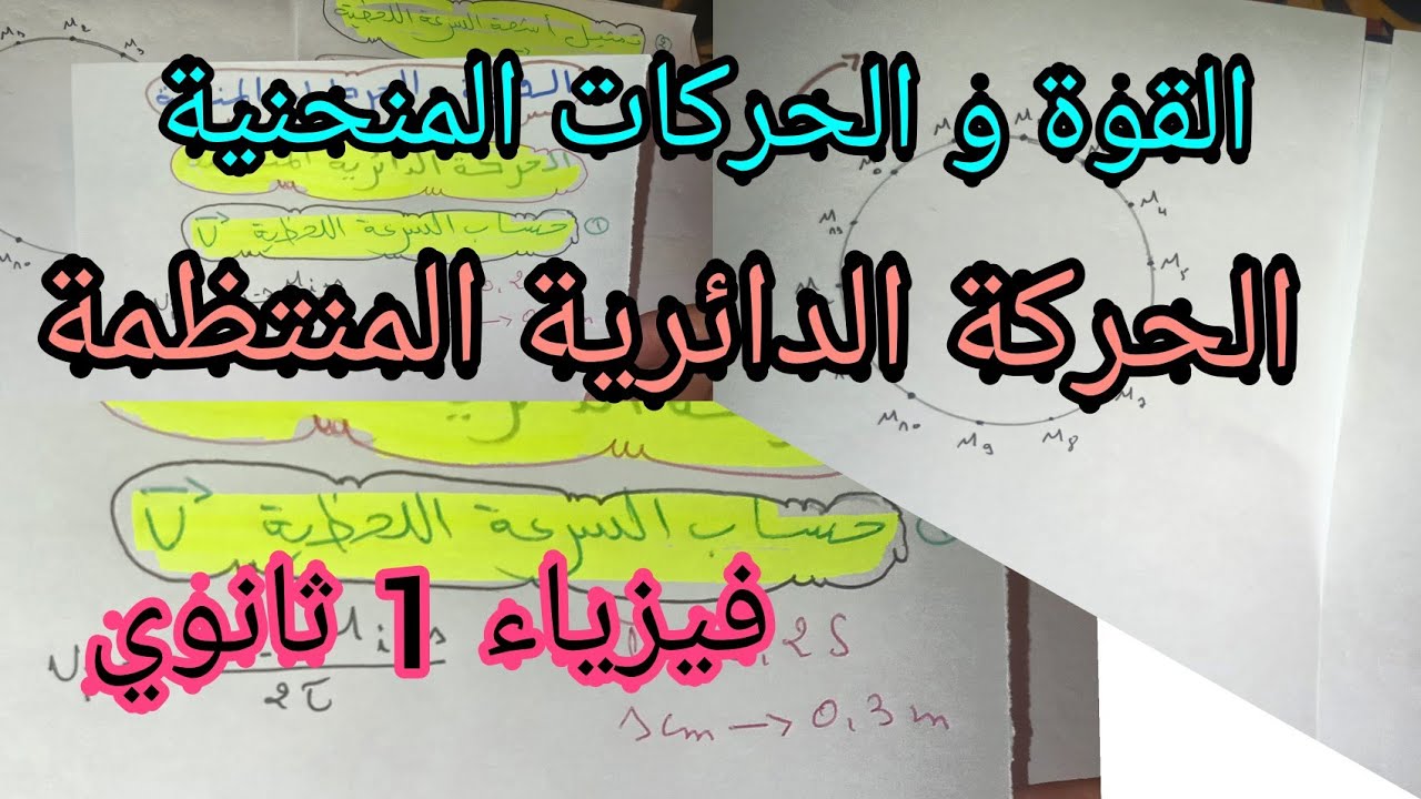 الحركة الدائرية المنتظمة (القوة و الحركات المنحنية) فيزياء 1 ثانوي