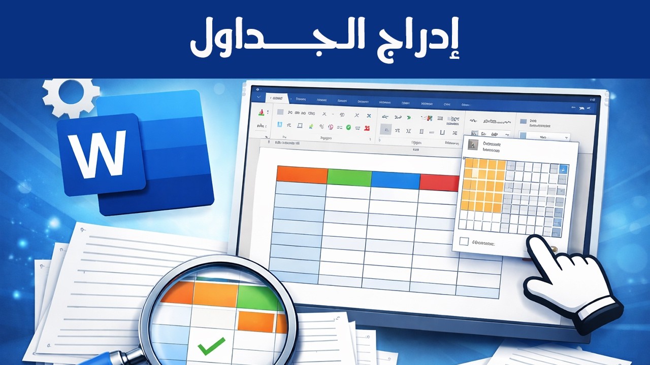 ادراج الجداول في برنامج الوورد       | كل ما تحتاجه خطوة بخطوة.
