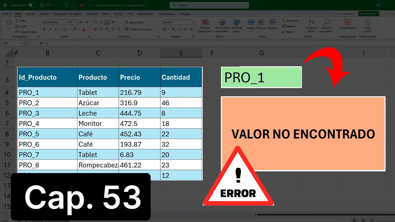 La funci&oacute;n SI.ERROR en Excel: Evita errores f&aacute;cilmente