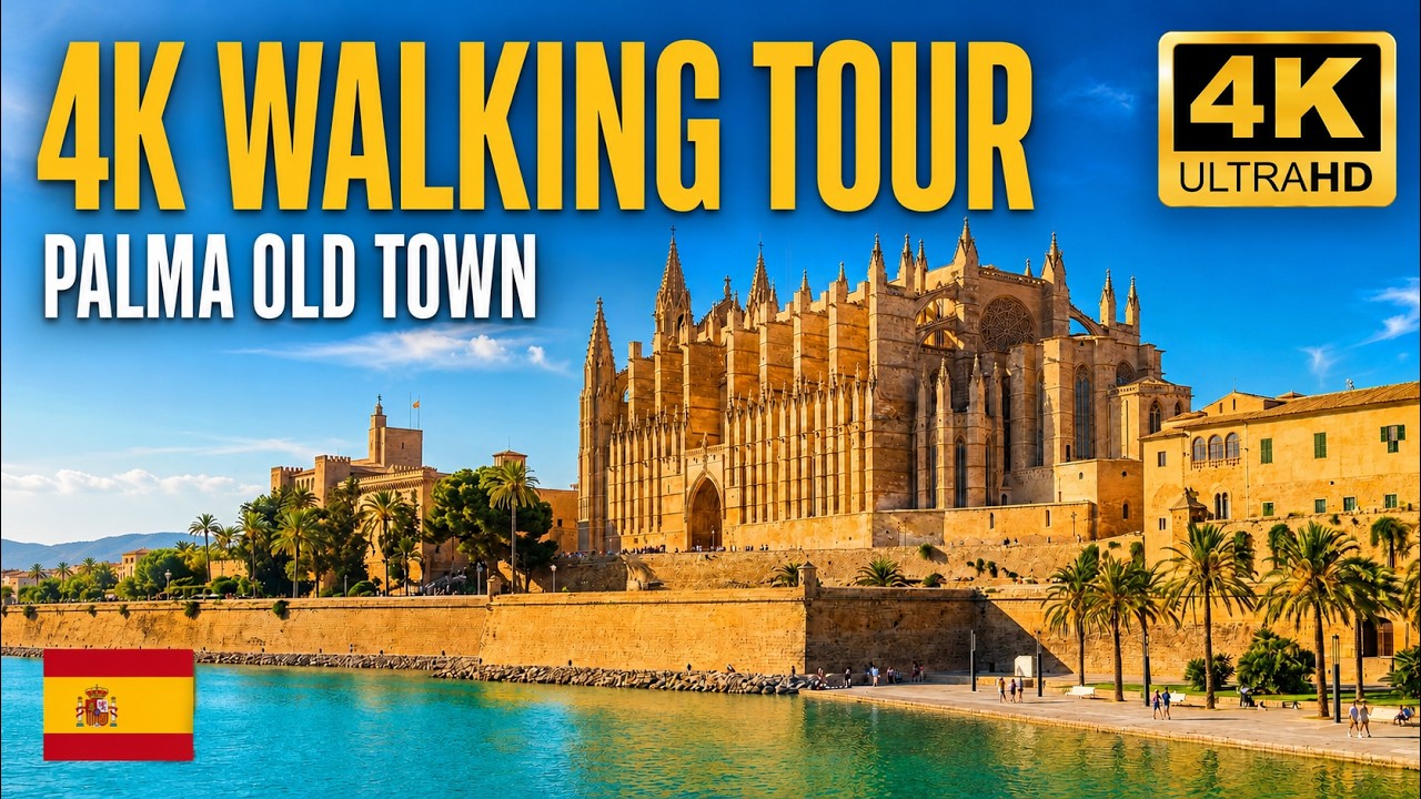 Palma de Mallorca 4K Walking Tour • Old Town, Cathedral & Waterfront (Summer)