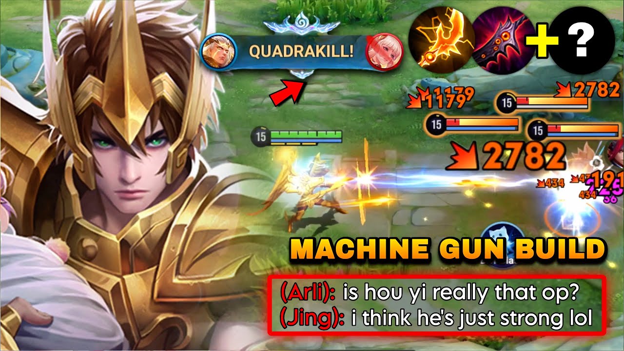 QUADRAKILL! TOP 1 GLOBAL HOU YI MACHINE GUN BUILD DESTROYING META HEROES! | HOU YI BUILD & ARCANA