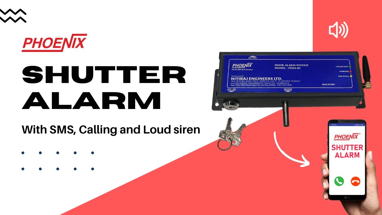 PHOENIX GSM Shutter Alarm with SMS, calling and loud siren