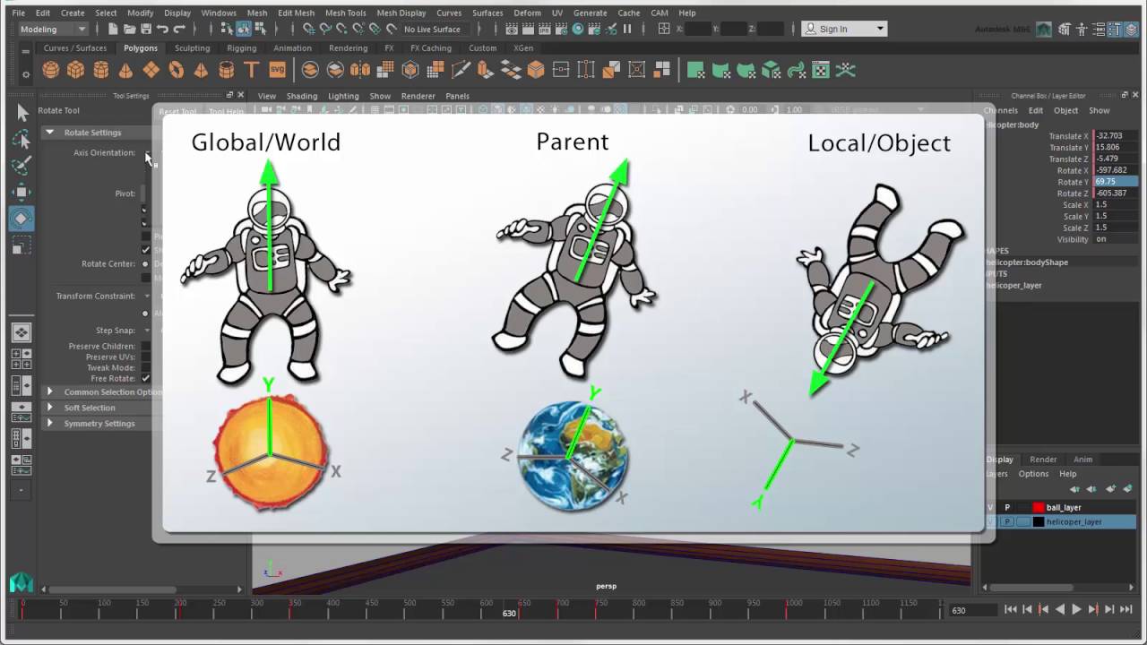 Maya Basics - Rotating objects